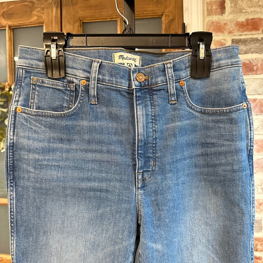 Madewell Stovepipe Jeans Women Blue High Rise Straight Leg Denim Classic 30 - Picture 2 of 8